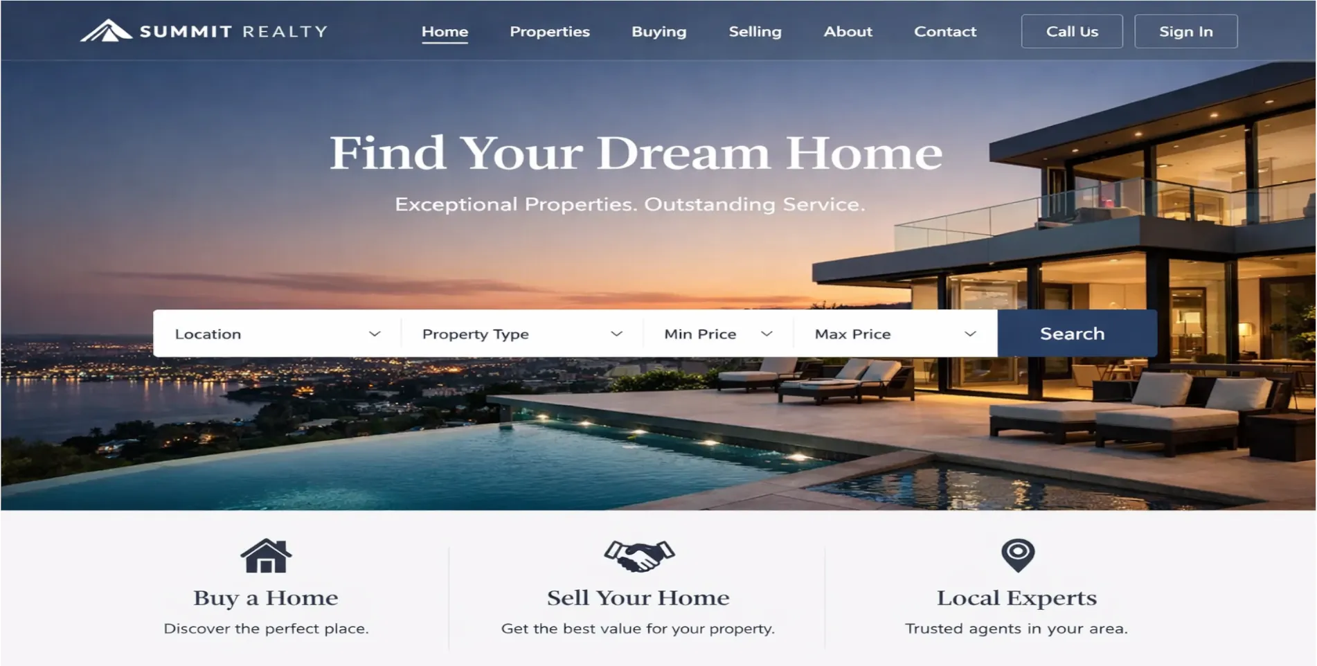 Real estate website design
