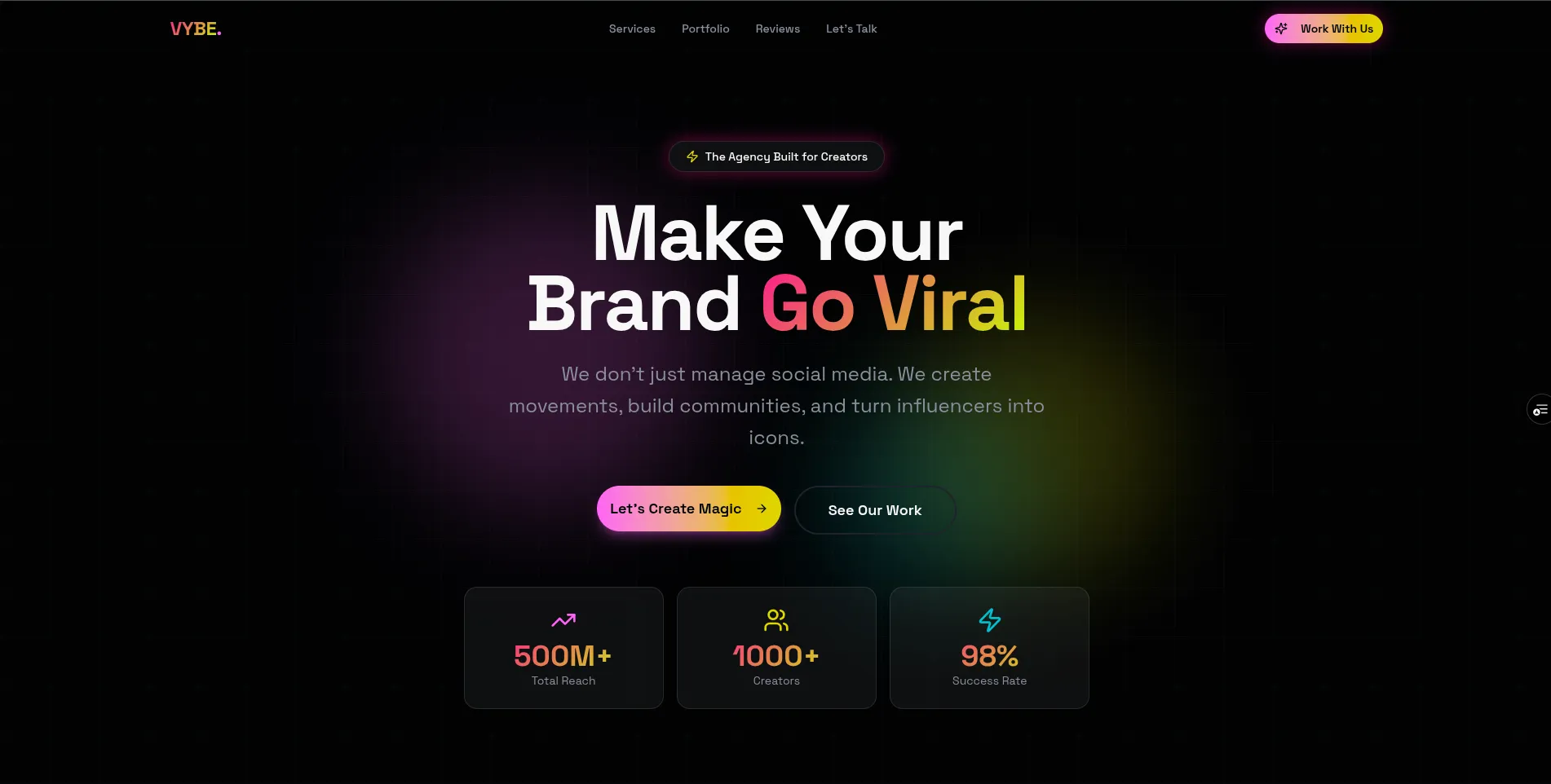 Social media agency website design
